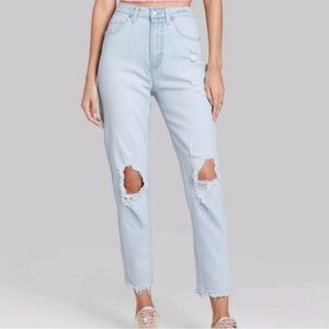Wild Fable Jeans | Super-High Rise Distressed Mom Jeans